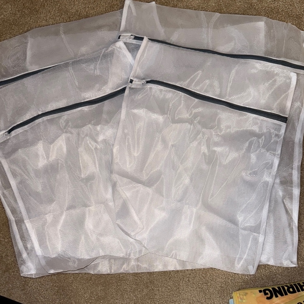 White Mesh Laundry Bag Set, 10 pcs, NEW
